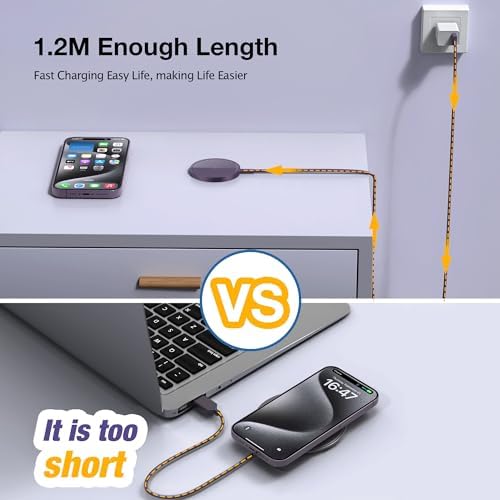 Magnetic Wireless Charging Pad for i Phone 16, 15, 14, 13, 12 & Air Pods 4-2 Pro – Ultra-Thin Aluminum Alloy Design with Strong Magnet for Secure Connection, USB-C/A Compatibility, Perfect for Desk & Travel – Elevate Your Charging Experience with Effortless Convenience and Style