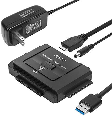 WEme USB 3.0 to SATA/IDE Adapter: Ultimate Universal Converter for 2.5″/3.5″ HDD/SSD with One-Touch Backup, 6 TB Support, Includes 12 V Power Adapter & USB 3.0 Cable for Fast Data Transfer and Seamless Compatibility