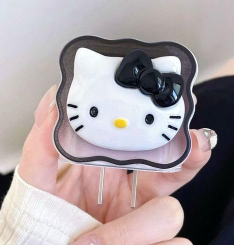Adorable 3 D Cartoon Charger Protectors – Kitty & Bear Pack of 2 for i Phone 11, 12, 13, 14 Pro Max – Cute Silicone Cable Sleeves for Enhanced Durability & Style – Protect Your Charging Heads from Damage & Dust with Kawaii Designs – Compatible with 18 W & 20 W i Phone Chargers – Lightweight & Portable Charging Accessories for Everyday Use