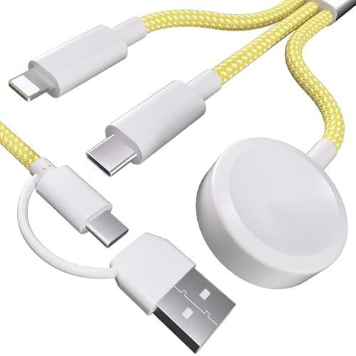 Ultra-Fast 3-in-2 USB-C Charger Cable for Apple Watch & Smartphones – Versatile Multi-Device Charging Solution – 4 FT Length in Stylish Blue – Ideal for Travel and Enhanced Efficiency