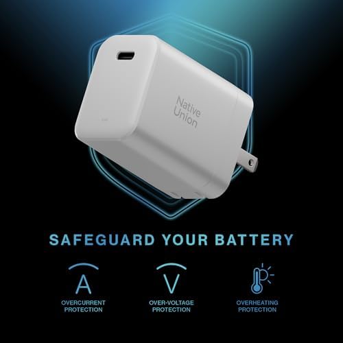 Eco-Friendly Native Union 45 W Ga N USB-C Charger – Ultra-Compact Fast Charging Solution for Mac Book, i Pad, i Phone, Pixel, Galaxy & More – Smart Power Delivery for Optimal Performance – Made from Recycled Materials – Perfect for Travel and Daily Use