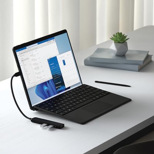 Satechi 4-in-1 USB-C Hub Multiport Adapter – Enhance Your Connectivity with 4 K HDMI Output, Dual USB 3.0 Ports, and a Sleek Black Design for Mac Book & Chromebook Users – Perfect for Remote Work and Media Streaming