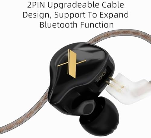 KZ EDX High-Fidelity In-Ear Monitors – Wired Gaming Earbuds with 10 mm Dynamic Driver, Detachable Tangle-Free Cable for Superior Audio Clarity, Lightweight and Ergonomic Design for Comfort, Ideal for Music, Gaming, and Church Services – Sleek Clear Grey Finish