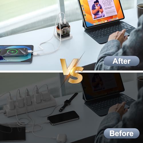 Ultimate 20 W Magnetic Wireless Charger for Apple Watch & i Phone – 3-in-1 Fast Charging Block with Dual USB-C Ports for Seamless Travel Power Solutions – Fully Compatible with All Apple Watch Models and i Phone Devices
