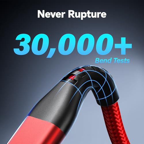 Premium 10 FT USB C to USB C Charger Cable – Dual Pack 100 W Fast Charging, Nylon Braided Design for i Phone 16 Series, Mac Book, and Samsung Galaxy S24 – Stylish Pink Color for Enhanced Durability and Flexibility