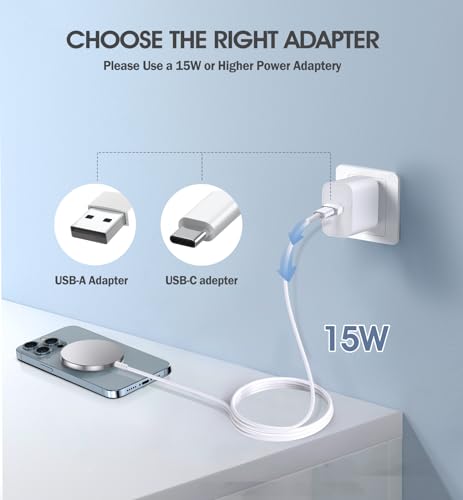 Dual Pack Magnetic Wireless Charger for i Phone 16/15 Series & Air Pods – 15 W Fast Charging Pad, Effortless Magnetic Alignment, Optimal Convenience for Home & On-the-Go Power Solutions