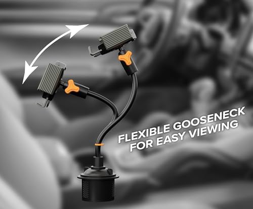 Armor All 15 W Fast Wireless Charging Phone Holder – Adjustable Car Mount with Flexible Gooseneck, Secure Suction Cup, and 360° Viewing – Universal Smartphone Compatibility for Effortless Navigation and Convenience