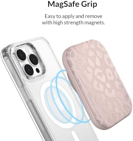 Stylish Hot Pink Leopard VELVET CAVIAR Magnetic Power Bank – Mag Safe Compatible Slim Charger for i Phone 12, 13, 14, 15 – Fast 5000 m Ah Portable Battery Pack with USB-C for Effortless Charging on the Go