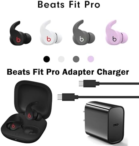 18 W High-Speed USB-C Charger for Beats Studio Buds, Flex, and Fit Pro – Sleek Black Power Adapter with 5 FT Cable for Rapid Charging and Seamless Music Enjoyment