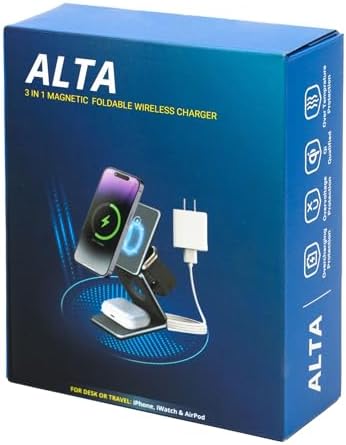 Ultimate 3-in-1 Magnetic Wireless Charging Station for i Phone, Apple Watch & Air Pods – Rapid Charge Dock with 20 W Adapter, Foldable Design for Travel & Home Use, Effortless Compatibility with All i Phone Models, Sleek Aesthetic & Safety Features for a Clutter-Free Experience