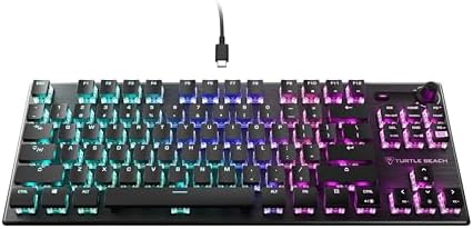 Experience Unmatched Gaming Precision with Turtle Beach Vulcan TKL Tenkeyless Mechanical Keyboard – Linear Titan Switch, Customizable AIMO RGB Lighting, Durable Aluminum Build, and Portable USB-C Connectivity for Ultimate Performance and Style