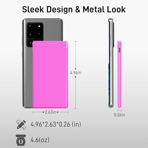 Auskang Slim Power Bank – 5000 m Ah USB-C Portable Charger with Built-in Cable, Airplane Safe Thin Battery Pack for i Phone 16, 15, Samsung, Google Pixel & Android Devices – Ultimate Travel Power Solution for Fast Charging and Enhanced Compatibility