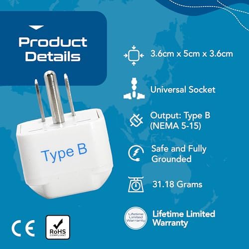 Ultimate Compact Travel Power Adapter for UK & Ireland – Dual USB & USB-C Fast Charger with 3.1 A Output – Type G Plug Converter for Seamless Global Connectivity in Hong Kong, England, Dubai, and Saudi Arabia – Safe, Efficient Design for Smart Travelers