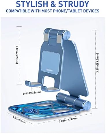 i-Blason Cell Phone Stand for Desk, Cell Phone Holder, Fits All Smart Phones, iPhone 16 15 14 13 Pro Max, Foldable Phone Stand Holder, Marble – Enhanced Compatibility and Speed