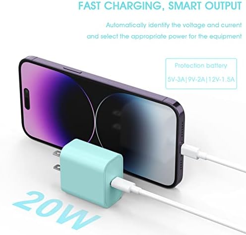 i GENJUN 4 Pack USB C Fast Charger Block – 20 W Power Delivery 3.0 Wall Adapter for i Phone 16/15/14, Galaxy & Pixel – Portable Type C Power Adapter for Air Pods Pro – Compact Travel Essential with Superior Speed and Compatibility