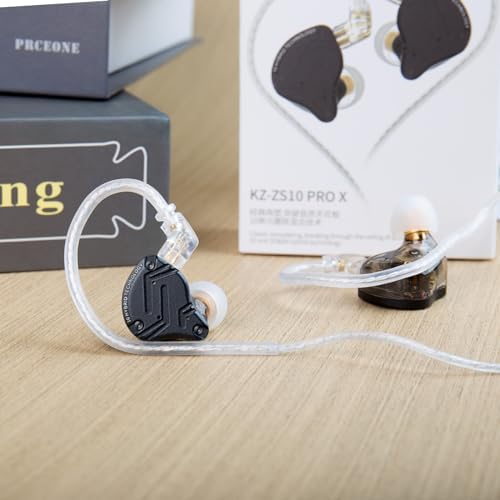 KZ ZS10 Pro X Audiophile In-Ear Monitor Headphones – Premium 4 Balanced Armature + 1 Dynamic Driver IEMs with Durable Detachable Silver-Plated Cable for Exceptional Sound Precision – Ideal for Studio Professionals and Mobile Music Lovers – Universal Compatibility with All Audio Devices for Ultimate Flexibility