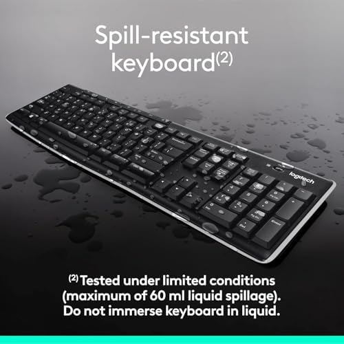 Logitech K270 Wireless Keyboard – Full-Size, 2.4 GHz Connectivity, 8 Multimedia Keys, 2-Year Battery Life, Stylish Rose Color for PCs and Laptops – Ultimate Comfort and Reliability for Productive Workspaces