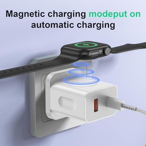 20 W PD 3-in-1 Fast Charger for Apple Watch, i Phone & Air Pods – Magnetic Wireless Charging Station with Dual USB Ports – Compact USB-C Wall Charger for Ultimate Portability and Enhanced Device Compatibility