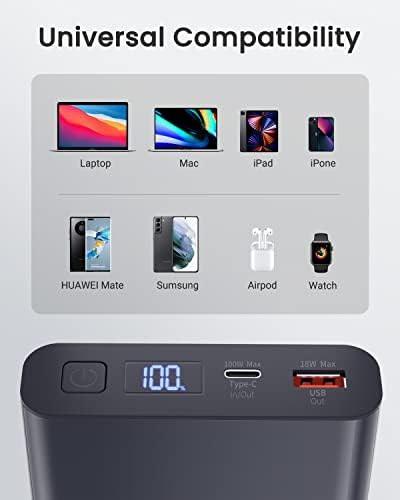 QBrand 65 W Portable Laptop Power Bank – 30,000 m Ah Fast Charging Battery Pack with Dual USB-C Ports for Ultimate Device Compatibility, Perfect for Mac Book, i Phone, Dell, HP, Lenovo, Samsung & Nintendo Switch – Ideal for Travel and Daily Use