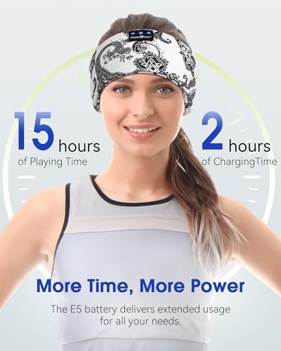 MUSICOZY Bluetooth 5.4 Sleep Headband – Ultra-Thin Stereo Earbuds for Uninterrupted Comfort and Performance, Sweat-Resistant for Active Lifestyles & Serenity (White Red) – Elevate Your Audio Experience with Innovative Design and Superior Sound Quality
