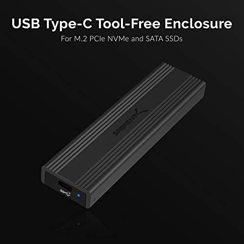 SABRENT USB-C M.2 2230 NVMe SSD Enclosure – Achieve 10 Gbps Transfer Speeds with UASP & Trim Support for Seamless Data Management on Windows, mac OS & Linux – Compact, High-Performance Storage Solution for Tech Professionals and Enthusiasts