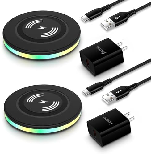 15 W Fast Wireless Charging Pad with QC 3.0 Adapter | Universal Charger for Samsung Galaxy S Series, i Phone 16-11 Pro Max, and Google Pixel 9-4 XL | Optimize Your Charging Experience with Enhanced Compatibility and Speed