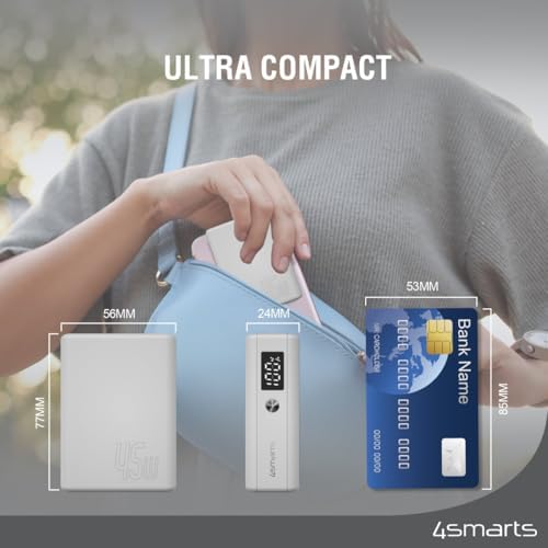 High-Speed 45 W Portable Power Bank – 10,000 m Ah Compact Charger with Dual USB-C Ports for i Phone 15, Samsung Galaxy S24/23/22, i Pad, Mac Book & More – Ultimate Travel Solution with Rapid Charging Technology