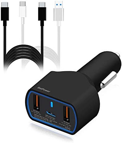 High-Power 120 W USB-C Car Charger for Laptops – Fast Charging Compatible with Mac Book Pro, HP, Dell, Razer, and Surface – Dual USB QC3.0 Output, 12 V-24 V Auto Power Supply with 59-Inch Cables – Reliable Vehicle Charger for On-the-Go Efficiency