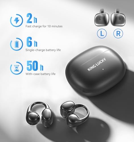 Elevate Your Audio Game with King Lucky Wireless Bluetooth 5.4 Earbuds – Stylish Clip-On Design with Advanced Noise Cancelling, 50-Hour Battery Life, and Waterproof Durability – Perfect for Active Lifestyles, Small Ears, and Glasses Wearers in Trendy Pink. Enjoy Unmatched Comfort, Seamless Connectivity, and Immersive Sound Quality Ideal for Fitness, Daily Commutes, and Casual Listening.