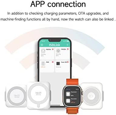 ISDT PB25 DW Dual Magnetic Wireless Power Bank – 7000 m Ah Portable Charger for i Phone, Apple Watch, Samsung & Android Devices – Fast USB-C Charging, Lightweight Design for On-the-Go Users – Enhanced Compatibility & Performance