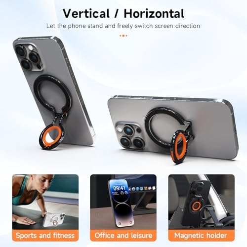 Transform Your Mobile Experience with the Innovative 360° Magnetic Phone Grip for Mag Safe – Tailored for i Phone 16 Pro Max, 15, 14, 13, and 12 Series – Advanced Silicone Finger Strap for Superior Drop Protection – Effortless Wireless Charging Compatibility – Sleek Aesthetic Enhances Device Style and Functionality – Experience Ultimate Versatility for Texting, Video Calls, and Streaming – Crafted from Premium Quality Materials for Long-Lasting Durability and Comfort – Upgrade Your i Phone Accessories and Elevate Daily Interactions!