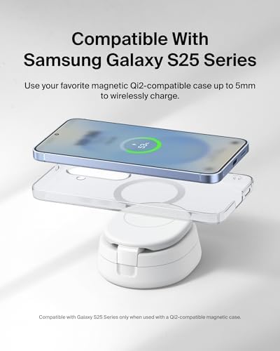 Elevate Your Charging Experience with the Belkin 2-in-1 Qi2 Wireless Charging Station – Fast 15 W Mag Safe Compatible Charger for i Phone 16, Apple Watch & Air Pods – Portable Phone Stand with 30 W Adapter – Sleek Black Design for Travel & Everyday Use – Ultimate Convenience & Speed