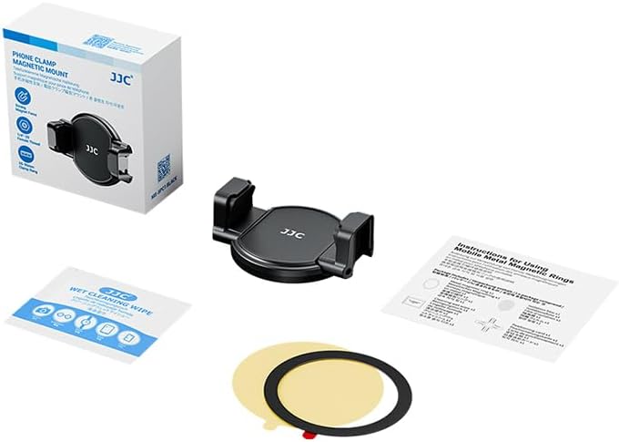 Versatile Magnetic Phone Clamp Holder for Effortless Mounting on Metal Surfaces – Mag Safe-Compatible Smartphone Tripod Adapter with Dual Cold Shoe Mounts and 1/4″ Screw for i Phone, Samsung Galaxy, Google Pixel – Ideal for Gym, Travel, and Photography