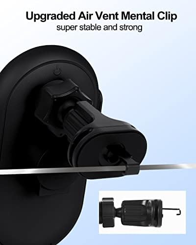 Smart Sensor Wireless Car Charger and Phone Holder – Effortless Automatic Clamping for i Phone 14/13/12/11/XS/XR/8 & Samsung S22/S21/S20/Note 20 – Fast Charging Air Vent Mount (Black) – Enhanced Safety & Seamless Connectivity