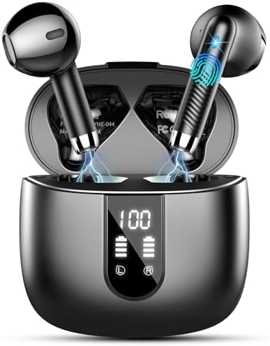Ultimate Freedom: 2024 Bluetooth V5.4 Noise Cancelling Wireless Earbuds with IP7 Waterproofing, 40-Hour Battery Life, Dual LED Display, and Enhanced Call Clarity for Android/i OS – Chic Green Design for Active Lifestyle