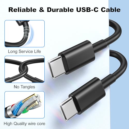 Ultra-Fast USB-C Wall Charger Duo for i Phone 16/15 – Includes Two 10 FT Type C Cables for Maximum Convenience and Versatile Device Compatibility – Ideal for S24 Ultra – Built-In Safety Features and Robust Design for Everyday Use