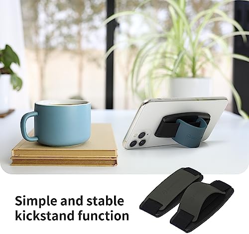 Sinjimoru S-Grip Clementine: Versatile Detachable Phone Grip & Kickstand for Wireless Charging – Anti-Drop Finger Holder for i Phone & Smartphones, Enhanced Stability & Flexibility for One-Handed Use, Ideal Desk Stand & Tablet Mount Accessory, Complete with 90-Day Warranty
