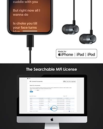 PALOVUE Lightning Magnetic Earbuds – MFi Certified In-Ear Headphones for i Phone 14, 13, 12, 11 Pro Max, X & i Pad – Premium Audio Quality & Hands-Free Microphone – Sleek Metallic Black Design for Ultimate Comfort and Style