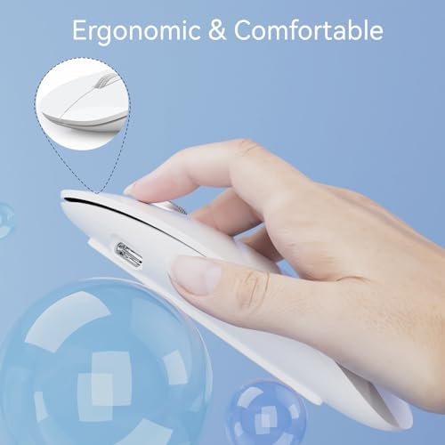 Elevate Your Computing with the Uiosmuph G11 Wireless Mouse – Stylish Purple Slim Design, USB C Rechargeable & Silent Click Technology for Effortless Precision and Comfort on Laptop, Mac, and PC