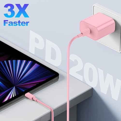 20 W USB-C Fast Charger for i Phone 16/15 Series & i Pad – 6 ft Type C to C Cable, High-Speed Wall Adapter for Optimal Performance, Compact & Durable Power Solution for Apple Devices – Experience Rapid Charging Anywhere