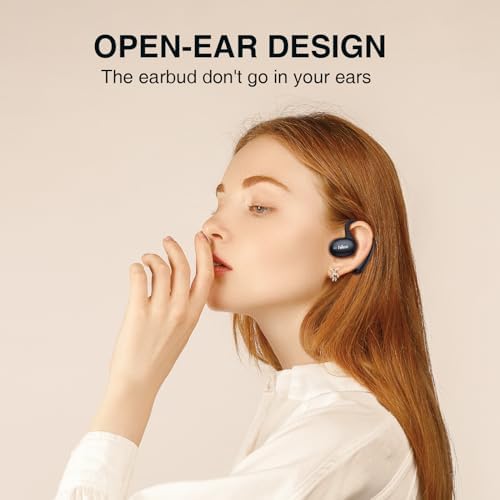 Unleash Your Potential with HILEO Open Ear Bluetooth 5.2 Wireless Earbuds – 90-Hour Battery Life for Endurance Athletes – Exceptional Sound Clarity in a Lightweight Sporty Design – Ideal for Running, Workouts, and Active Lifestyles – Convenient Sleek Black Charging Case for On-the-Go Use – Effortless Connectivity for All Your Devices