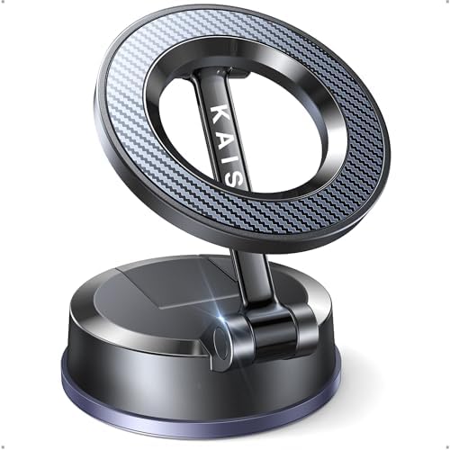 Sleek Kaistyle Mag Safe Car Mount – Advanced Nano Gel Suction Phone Holder for i Phone 16 Pro Max, 15, 14, 13, 12 – Effortless Hands-Free Navigation & Safe Driving – 360-Degree Rotation for Optimal Viewing Angles & Modern Vehicle Compatibility – Enhance Your Driving Experience with Strong Magnetic Hold