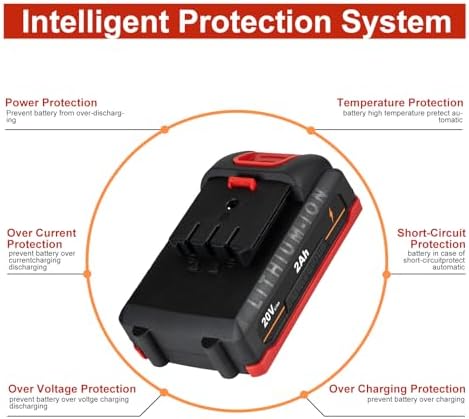High-Performance 20 V 6000 m Ah Battery for DA YI Electric Garden Tools – Ultimate Compatibility and Safety Features with Overcharge, Overdischarge, and Temperature Protection for Seamless Gardening Efficiency