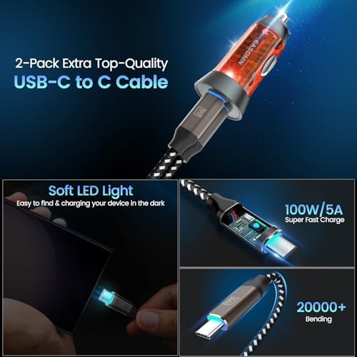 90 W Dual-Port USB C Fast Car Charger 2-Pack – PD 45 W & QC 45 W Quick Charge Adapter for Samsung Galaxy S25 Ultra, i Phone 15, and More – Ultimate Compatibility & Safety Features for Efficient On-the-Go Power