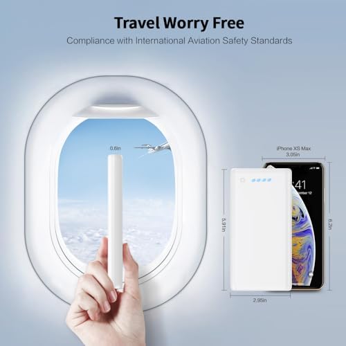Ultra-High Capacity 40,800 m Ah Power Bank with 25 W Fast Charging – Dual Built-in Cables & 5 Outputs for Quick Device Charging – Compatible with i Phone 16/15 & Android – Sleek Blue Portable Charger for On-the-Go Power Solutions