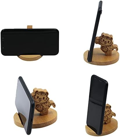 Whimsical Dog-Themed Wooden Phone Stand – Charming Desk Accessory for Mobile Devices, Perfect Gift for Pet Enthusiasts, Stylish and Functional Home Office Decor with Stable Anti-Slip Base for Enhanced Productivity and Optimal Viewing Experience