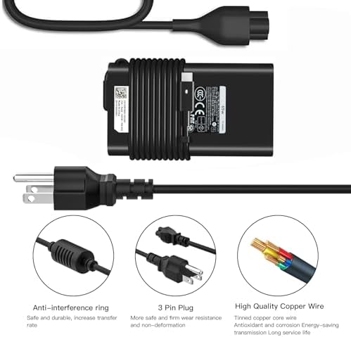 High-Efficiency 65 W USB-C Power Adapter for Dell Laptops – Universal Compatibility with Latitude & XPS Series – Fast Charging for Enhanced Performance and Durability – Ideal for Home and Office Use – Meets OEM Standards – 24/7 Customer Support