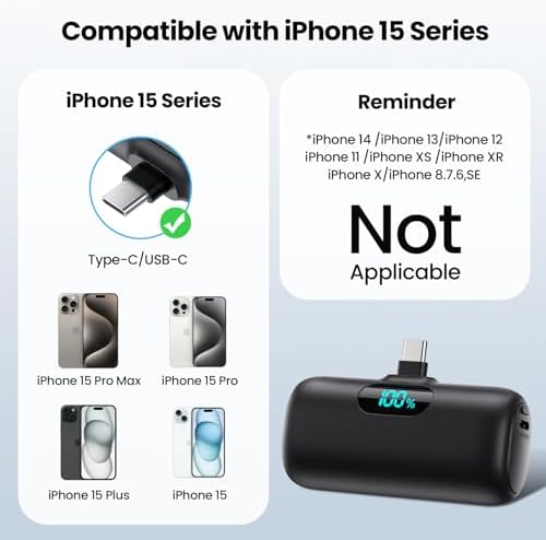 Ultra-Compact 5000 m Ah Power Bank – High-Speed USB-C Mini Portable Charger with LCD Display, Perfect for i Phone 16/15 Series & Android Devices – Lightweight Battery Pack for Travel and Daily Use, Enhanced Compatibility & Fast Charging Solutions