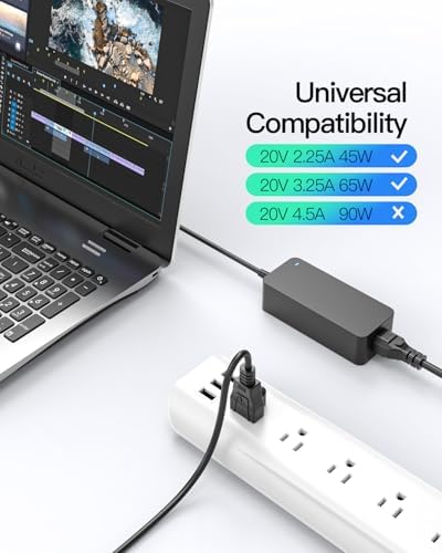 Lenovo Yoga Laptop Charger – 65 W & 45 W UL-Certified Power Adapter with 10-Inch Extended Data Cable for Optimal Charging Speed – Compatible with Yoga Gen 3 & 4 Models – Comprehensive Safety Features Including Overcurrent & Overvoltage Protection – Ideal for 100 W, 300 W, 500 W Lenovo Laptops – Enjoy Unmatched Reliability with 30-Day Return Policy and One-Year Product Exchange Guarantee – Your Ultimate Power Solution for Dependable Performance