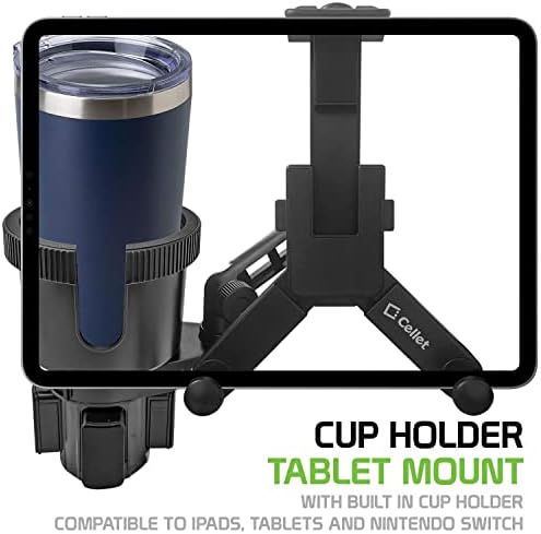 Revolutionary Car Cup Holder Phone Mount with Integrated Snack Tray – Ultimate Compatibility for i Phone, Samsung Galaxy, LG, Moto & Google Pixel – Hands-Free Convenience & 360-Degree Rotation for Safe Driving Enjoyment